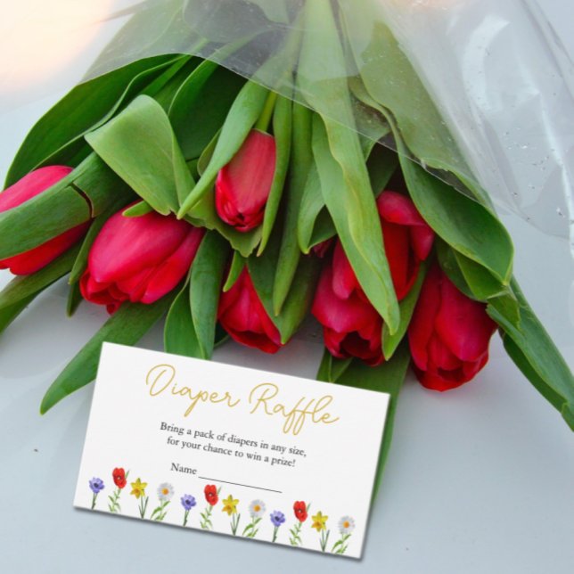 Kleine Wildblume Babydusche Windelwanne Begleitkarte (Von Creator hochgeladen)