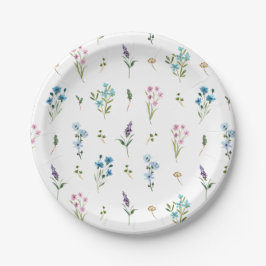 Kleine Wildblume Babyduschplatte Pappteller