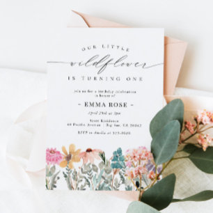 Kleine Wildblume Blume Geburtstag Einladung
