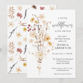 Kleine Wildblume Blume Kinderdusche Einladung