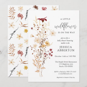 Kleine Wildblume Blume Kinderdusche Einladung