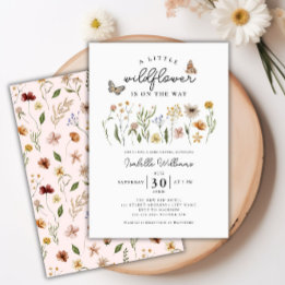 Kleine Wildblume Boho Floral Girl Babydusche Einladung