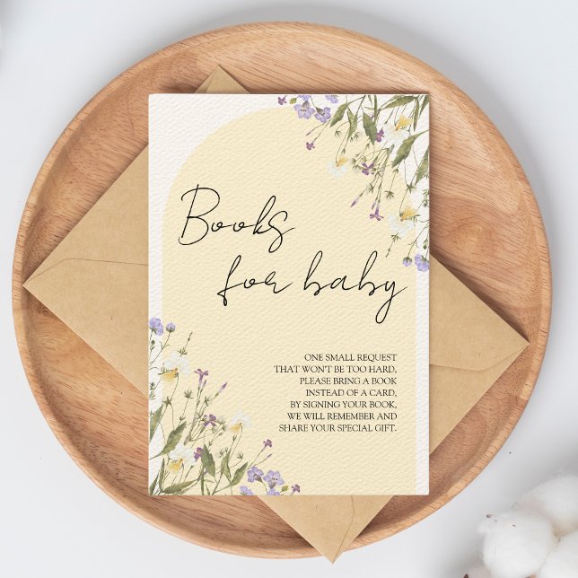 Kleine Wildblume Bücher für Babydusche Begleitkarte (books for baby little wildflower baby shower)