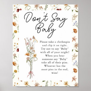 Kleine Wildblume CreamBaby Dusche sagen Sie nicht  Poster