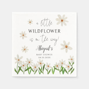 Kleine Wildblume Daisy Babydusche Serviette