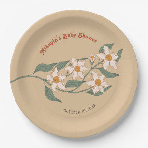Kleine Wildblume Fall Rustic Boho Babydusche Pappteller