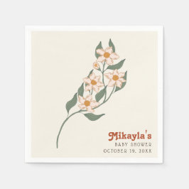 Kleine Wildblume Fall Rustic Boho Babydusche Serviette