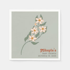 Kleine Wildblume Fall Rustic Boho Babydusche Serviette