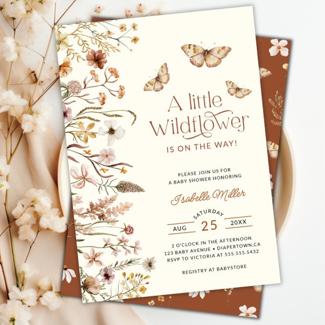 Kleine Wildblume Floral Baby Dusche Einladung (Little Wildflower Floral Baby Shower Invitation)