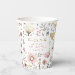 Kleine Wildblume Floral Baby Dusche Pappbecher