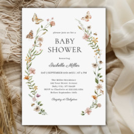 Kleine Wildblume Floral Girl Babydusche Einladung