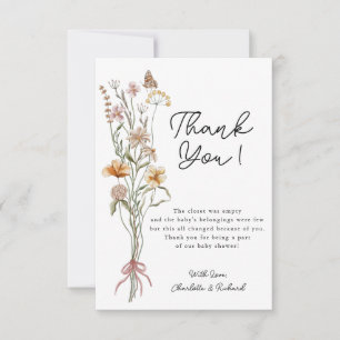 Kleine Wildblume Girl Babydusche Danke Karte