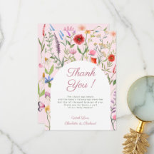 Kleine Wildblume Girl Babydusche Danke Karte