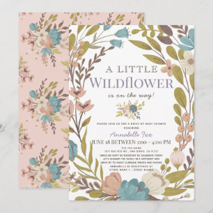 Kleine Wildblume Girl Drive by Baby Dusche Einladung