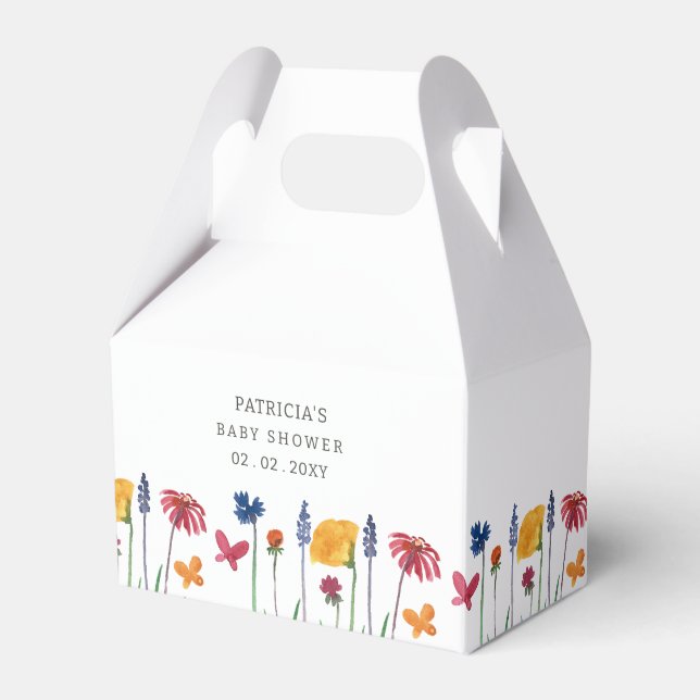 Kleine Wildblume Hübsch Baby Girl Babydusche Geschenkschachtel (Vorderseite)