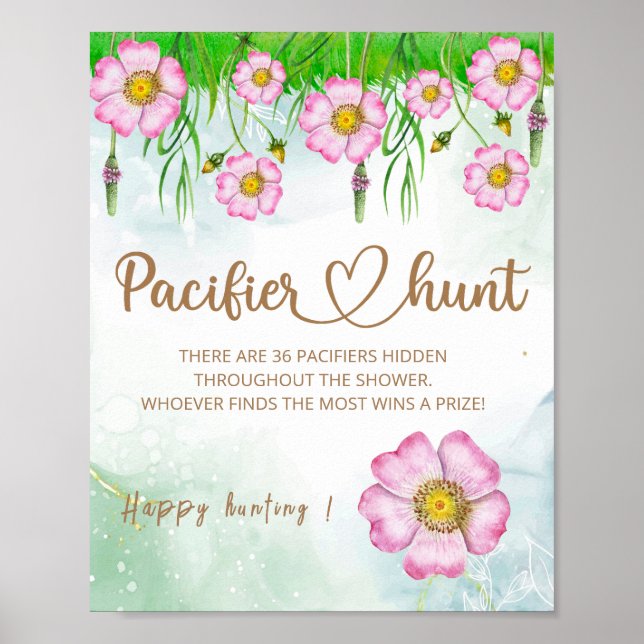 Kleine Wildblume ist auf dem Weg zur Babydusche Poster (Vorne)