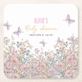 Kleine Wildblume ist in Blütendusche #2 Rechteckiger Pappuntersetzer