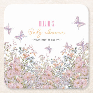 Kleine Wildblume ist in Blütendusche #2 Rechteckiger Pappuntersetzer