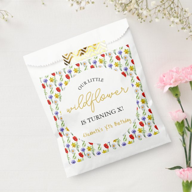 Kleine Wildblume Kindergeburtstag Geschenktütchen (Versiegelt)