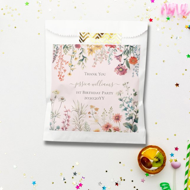 Kleine Wildblume macht einen Hübschen 1. Geburtsta Geschenktütchen (Von Creator hochgeladen)