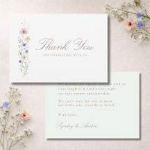 Kleine Wildblume Neutrale Babyparty Floral
