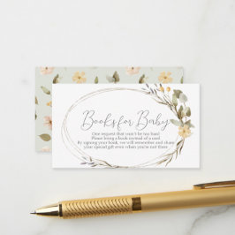Kleine Wildblume Oval Babydusche Anfrage Begleitkarte