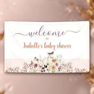 Kleine Wildblume Pink Girl Baby Duschbanner Banner