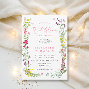 Kleine Wildblume-Soft Floral Girl Babydusche Einladung