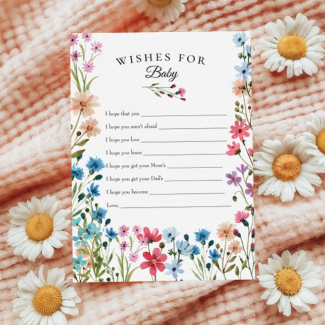 Kleine Wildblume wünscht sich Baby Keepake Card Einladung (Von Creator hochgeladen)