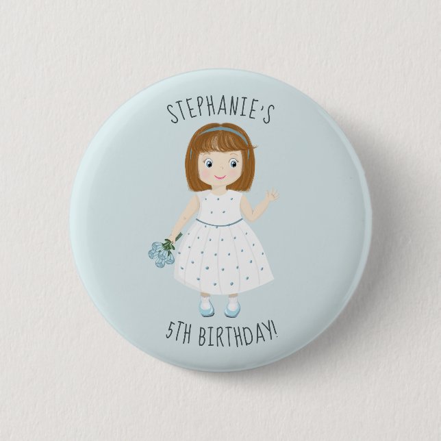 Kleine Wildblume zum Geburtstag Button (Vorderseite)