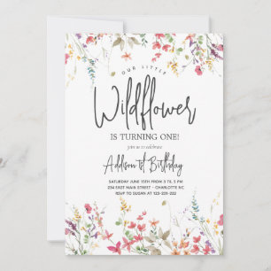 Kleine Wildblume zum Geburtstag Einladung