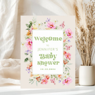 Kleine Wildblumen-Baby-Mädchen-Party-Empfang Poster