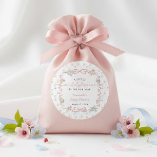 Kleine Wildblumen-Baby-Party Runder Aufkleber