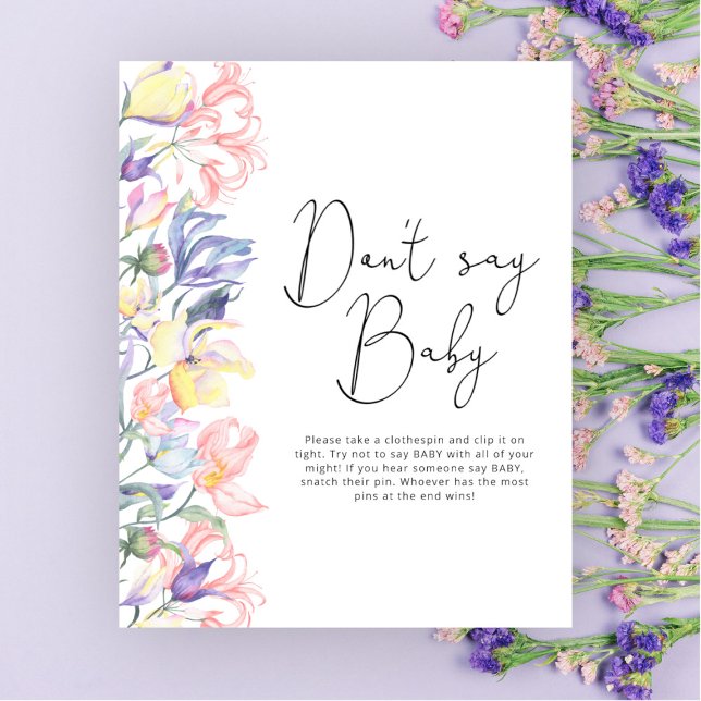 Kleine Wildblumen Babydusche Sag nicht Baby Poster (Von Creator hochgeladen)