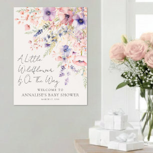 Kleine Wildblumen Elegante Florale Babyparty-Schil Poster