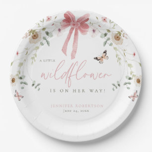 Kleine Wildblumen-Schmetterling-Mädchen-Baby-Party Pappteller