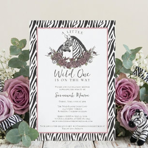 Kleine wilde Safari-Zebra-Baby-Party Einladung