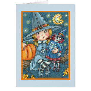 KLEINE WITCH- UND DOLL HALLOWEEN GREETKARTE-Leere
