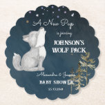 Kleine Wolfsdusche bevorzugt Tischdekoration Untersetzer<br><div class="desc">Kleine Wolfspülung Babydusche Geschirr personalisierte Untersetzer,  niedliche Wolfspucke dunkelsternige Baby-Dusch-Liebhaber.</div>