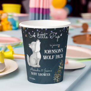 Kleine Wolfspülung zum Thema Babydusche Pappbecher