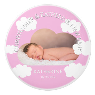 Kleine Wolke Pastell Baby Engel Rosa Keramikknauf