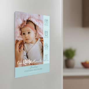 Kleine Wunder Geburtsstatistik Foto Baby Ankündigu Magnetkarte