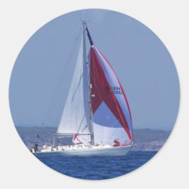 Kleine Yacht für Spinnaker Runder Aufkleber