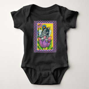 KLEINE ZEBO WHIMSYNICKER, ZEBRA UNICORN Fantasy Baby Strampler