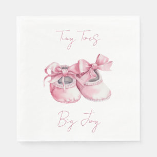 Kleine Zehen. Big Joy. Es ist ein Mädchen. Serviette