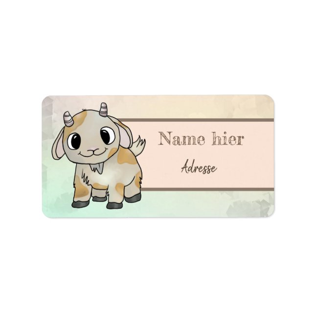 kleine ziege adressaufkleber (Vorne)