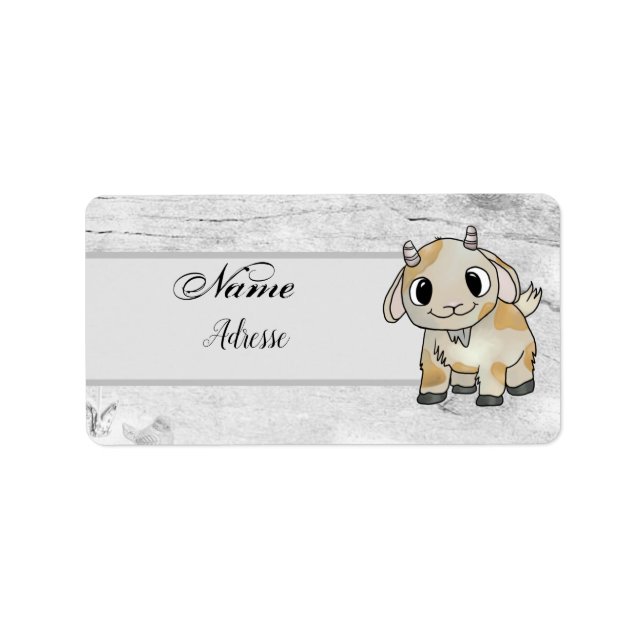 kleine Ziege Adressaufkleber (Vorne)