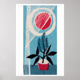 Kleine Zimmerpflanze in der Sonne - Streichholzsch Poster