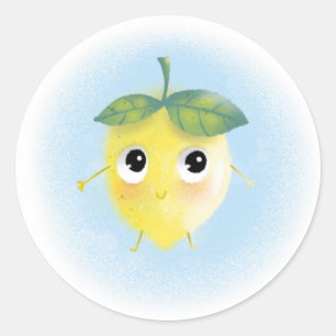 Kleine Zitronen-Sticker Runder Aufkleber