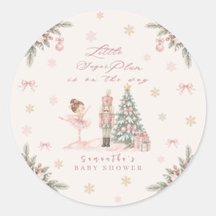 Kleine Zuckerpflaume-Ballerina-Nussknacker-Baby-Pa Runder Aufkleber